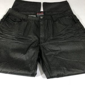 D-LUX Denim Brand Men's Black Coated Denim Jeans